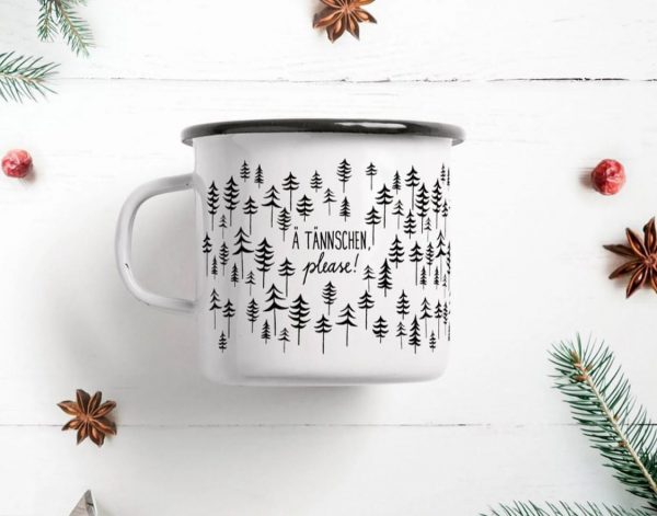 Tasse Emaille, mit verschiedenen Sprüchen – Bild 5