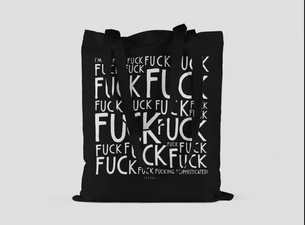 Baumwolltasche schwarz "FUCK" – Bild 3