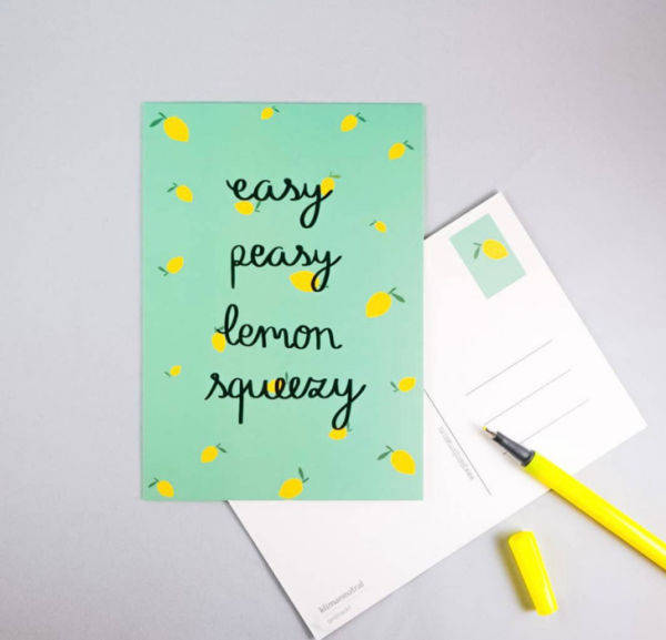 Postkarte "easy - peasy - lemon - squeezy"