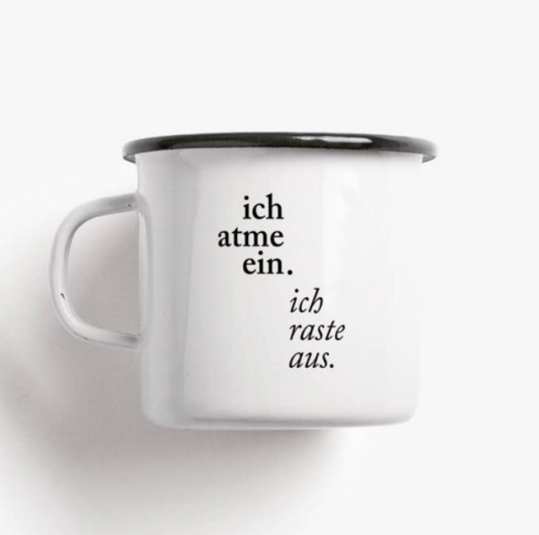 Tasse Emaille, mit verschiedenen Sprüchen – Bild 4