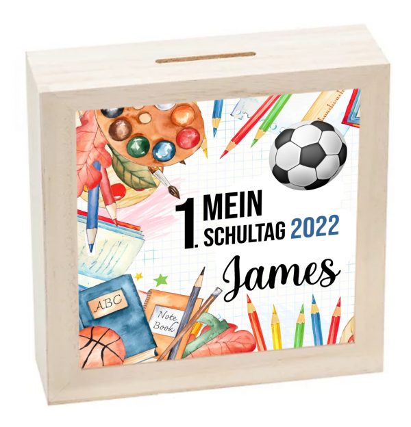 Spardose " Mein 1. Schultag" personalisiert – Bild 2
