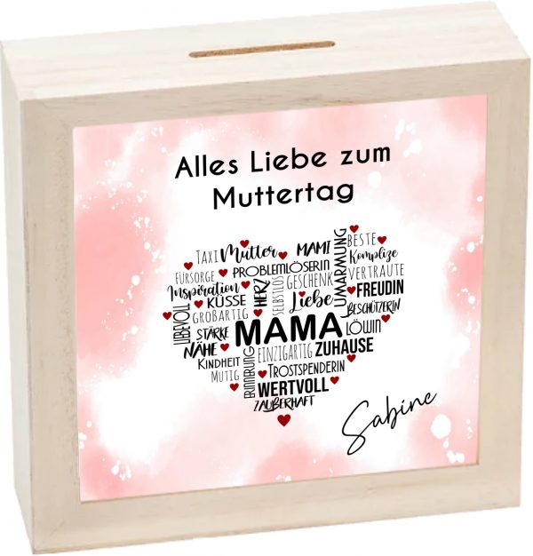 Spardose "Muttertag" Herz personalisiert – Bild 2