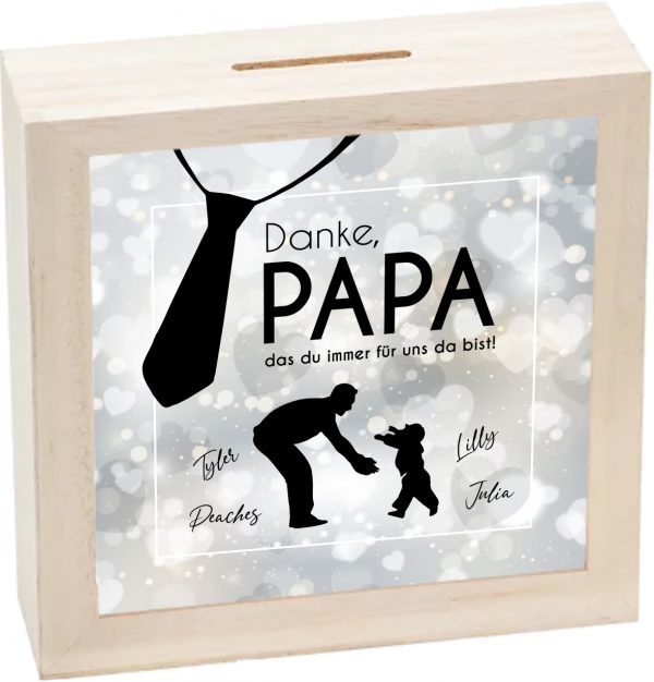 Spardose "Vatertag" Danke Papa! - personalisiert – Bild 2