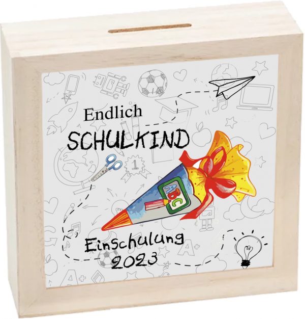 Spardose " Endlich Schulkind"