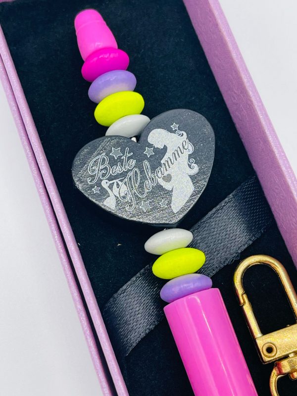 Kugelschreiber pink in Geschenkbox "Beste Hebamme" – Bild 2