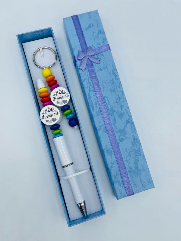 Kugelschreiber weiss in Geschenkbox "Beste Hebamme"