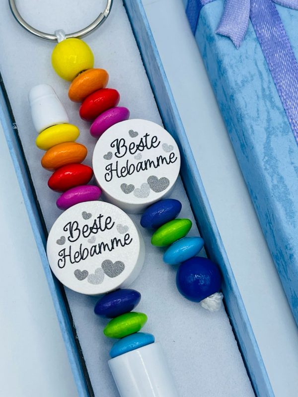 Kugelschreiber weiss in Geschenkbox "Beste Hebamme" – Bild 2
