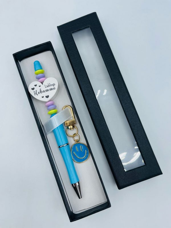 Kugelschreiber hellblau in Geschenkbox "Lieblings Hebamme"